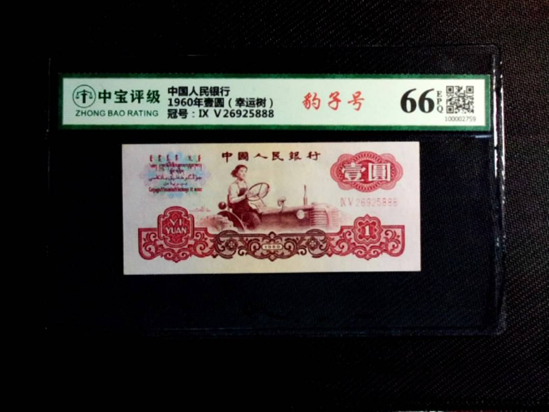 1960年壹圆（幸运树）
